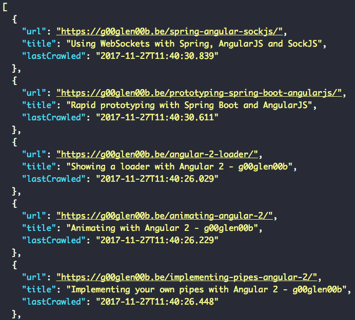 JSON response